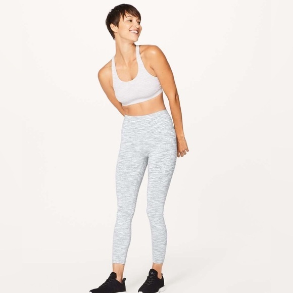 Lululemon Wunder Under Hi-Rise 7/8 Tight 26" Space Ice Grey Alpine White - Picture 2 of 11